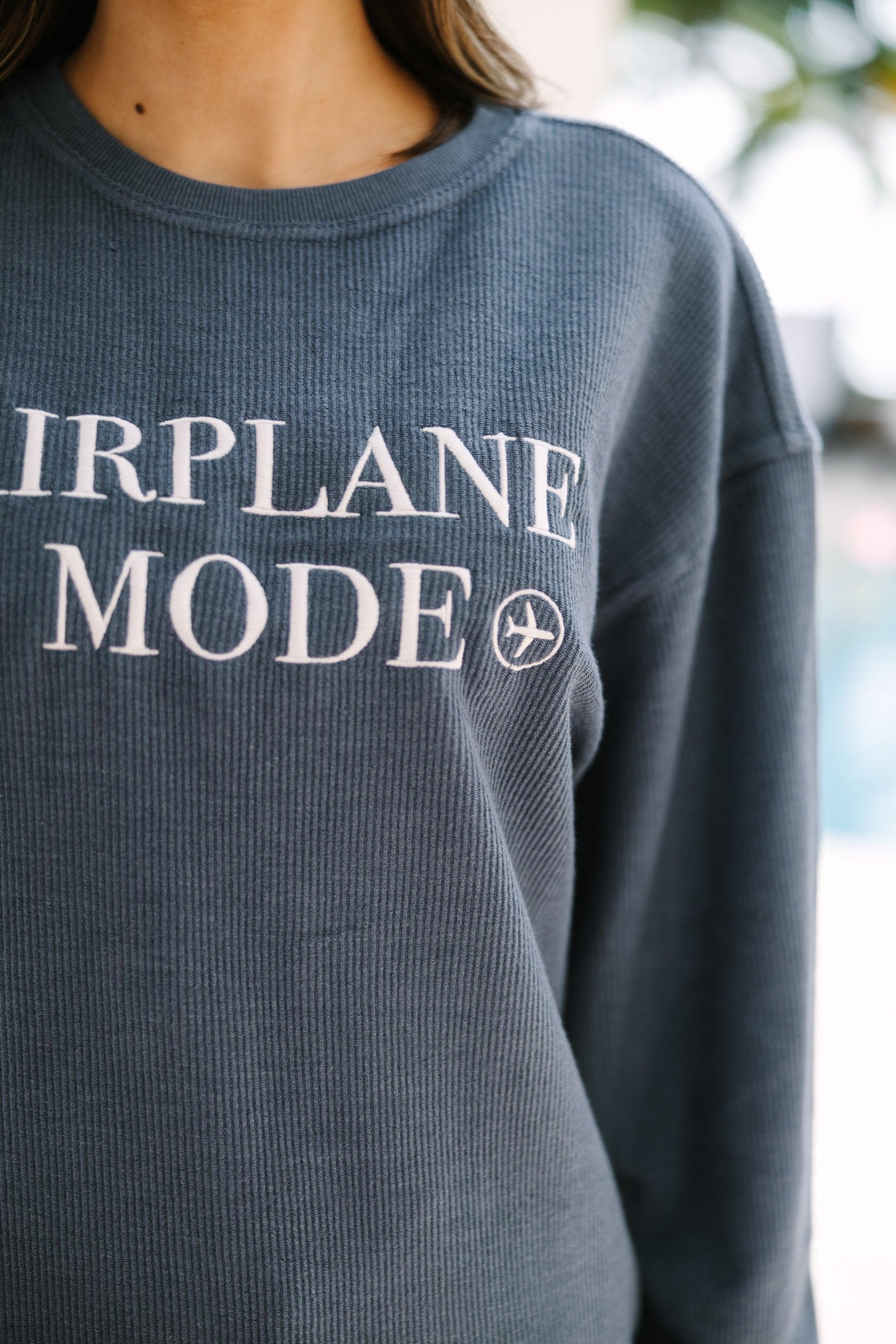 Airplane Mode Navy Embroidered Sweatshirt Female Product Image