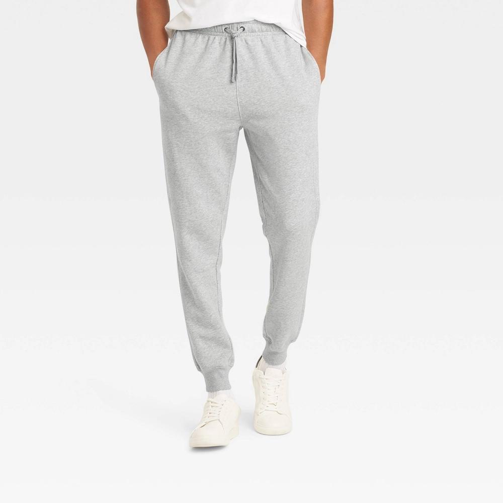 Men's Tapered Fleece Jogger Pants - Goodfellow & Co™ Gray L Product Image