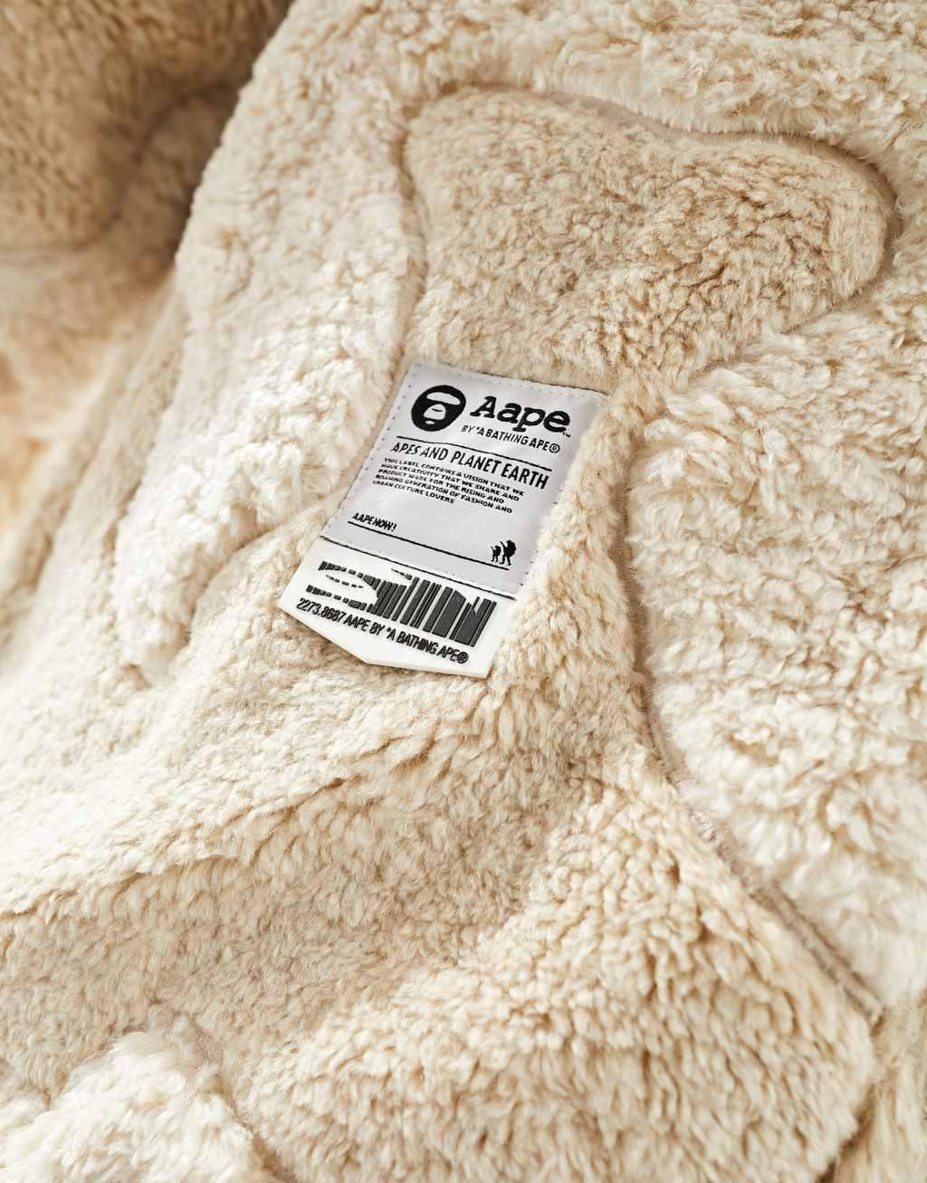 Aape By A Bathing Ape sherpa shirt in off white Product Image