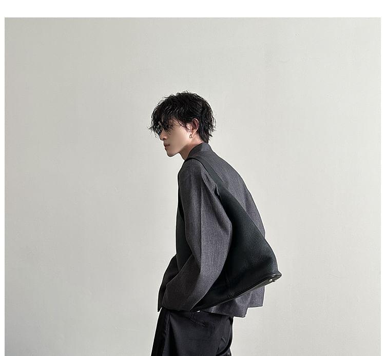 Stand Collar Plain Frog Closure Blazer Product Image