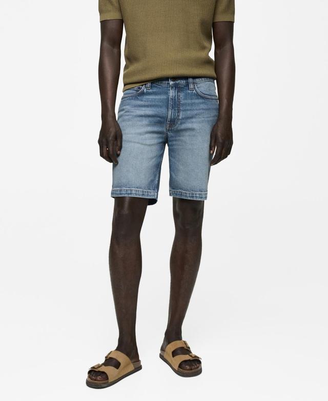 Mango Mens Denim Bermuda Shorts Product Image