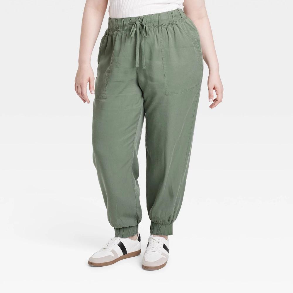 Womens High-Rise Joggers - Universal Thread Olive 2X Product Image