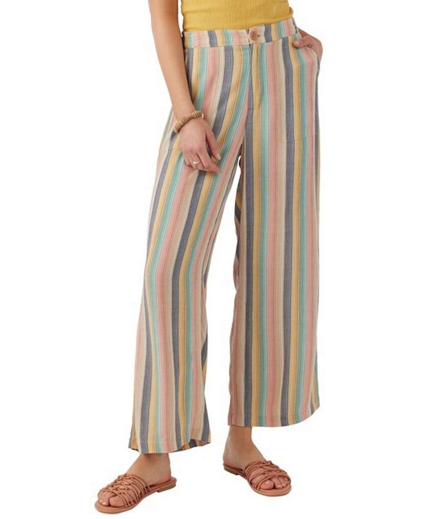 O'Neill Rylan Mid Rise Stripe Wide Leg Woven Pants Product Image