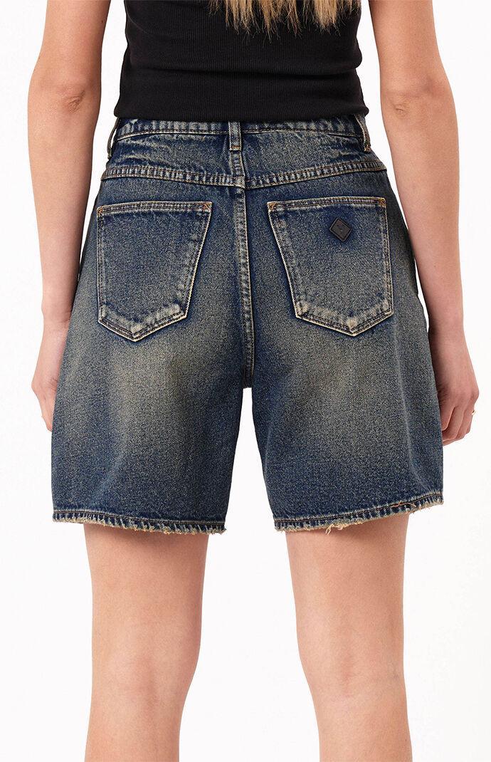 ABRAND Women's Carrie High Waisted Relaxed Denim Shorts Product Image