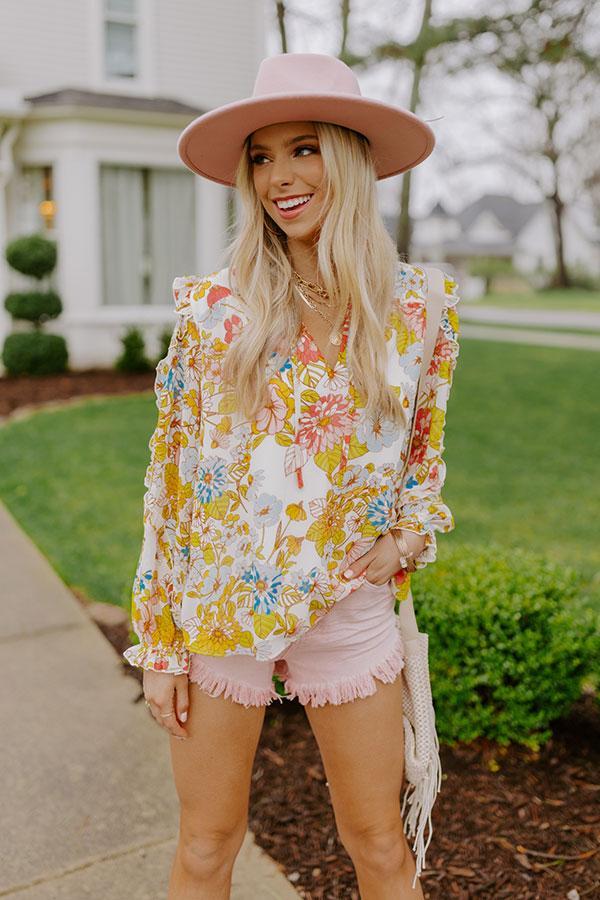 Sugary Sweet Floral Shift Top in Cream Product Image