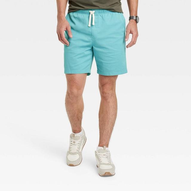 Mens 7 Everyday Pull-On Shorts - Goodfellow & Co Turquoise Blue L Product Image