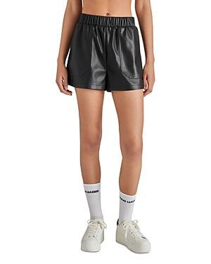 Steve Madden Faux the Record Faux Leather Shorts Product Image