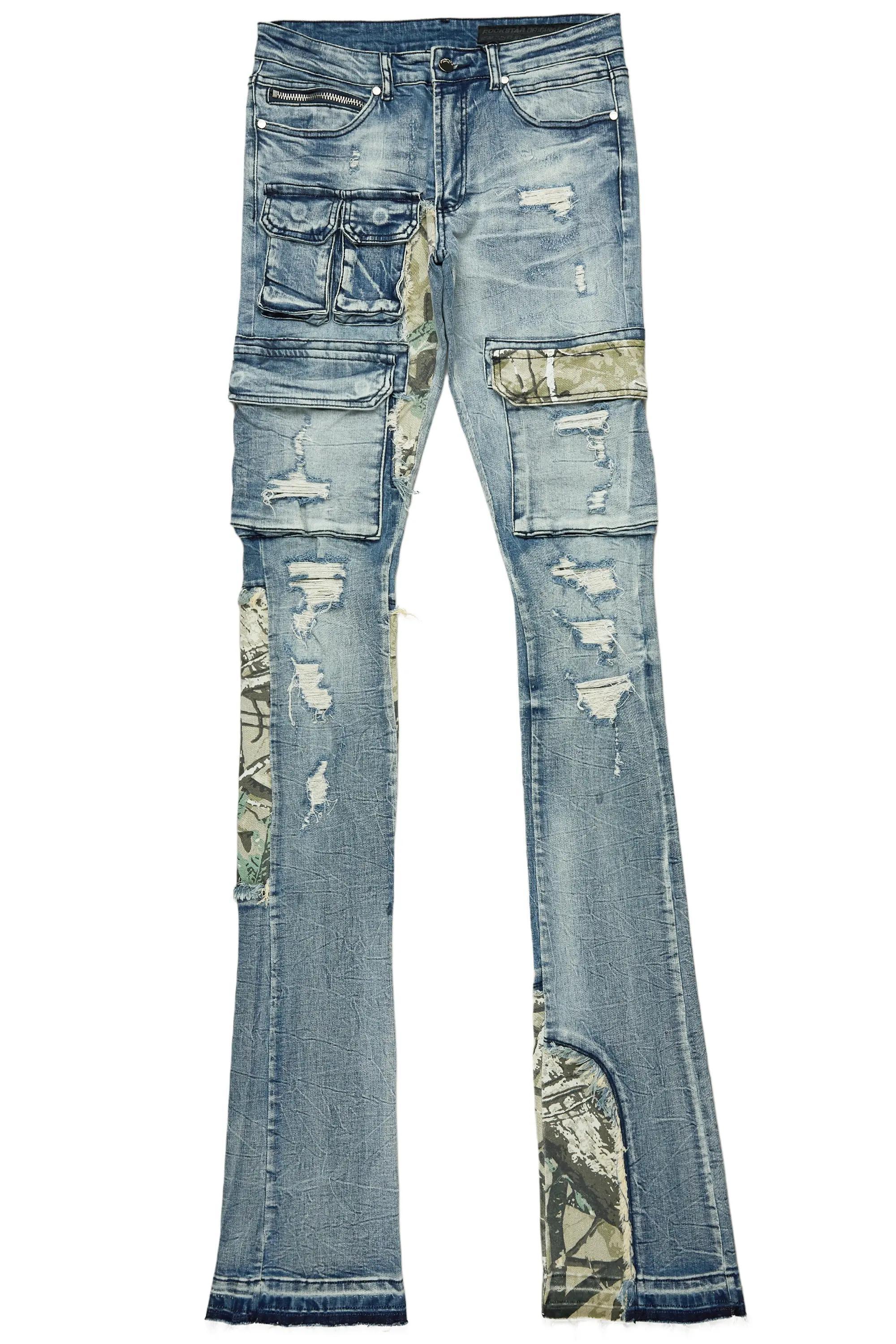 Zeta Blue Super Stacked Flare Jean Male Product Image