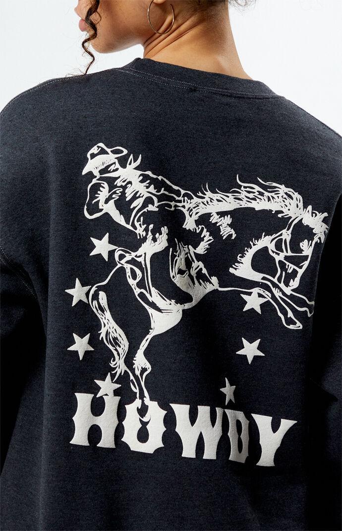 Golden Hour Womens Horse Riding Howdy Crew Neck Sweatshirt Product Image