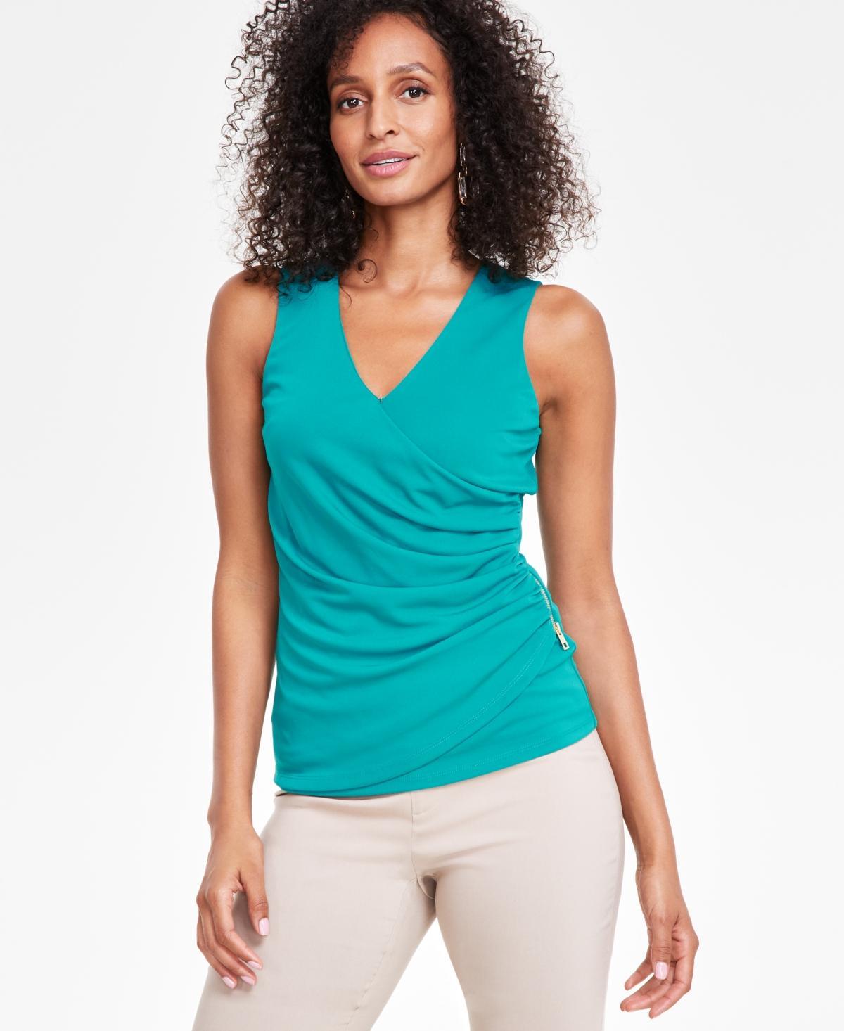 Women's Side-Zip Surplice Top, Created for Macy's Product Image