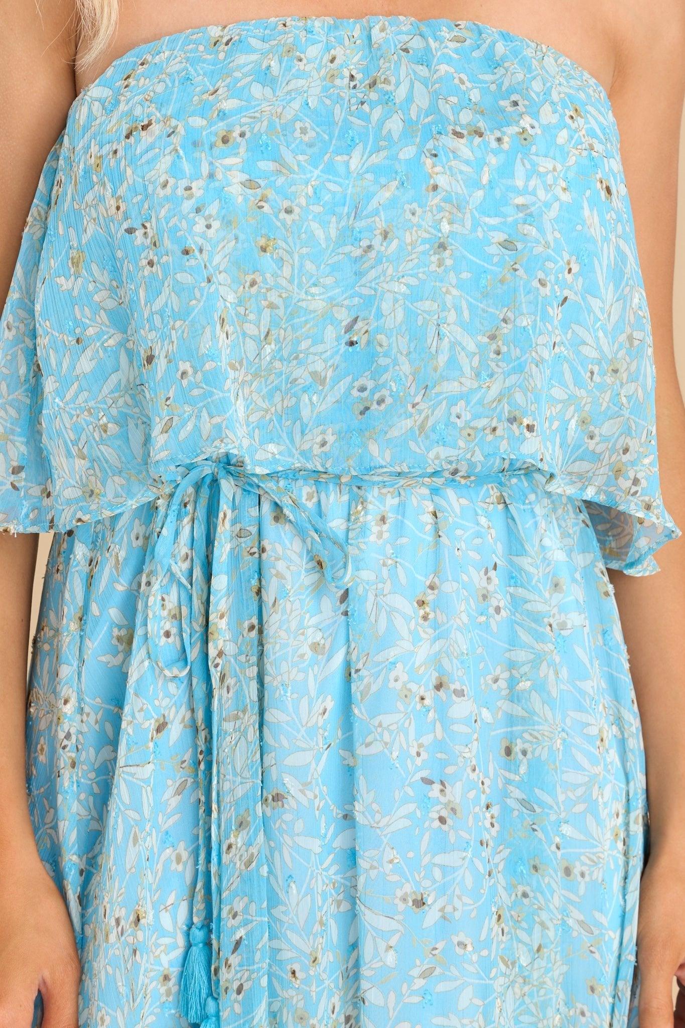 Ready To Love Light Blue Strapless Maxi Dress Product Image