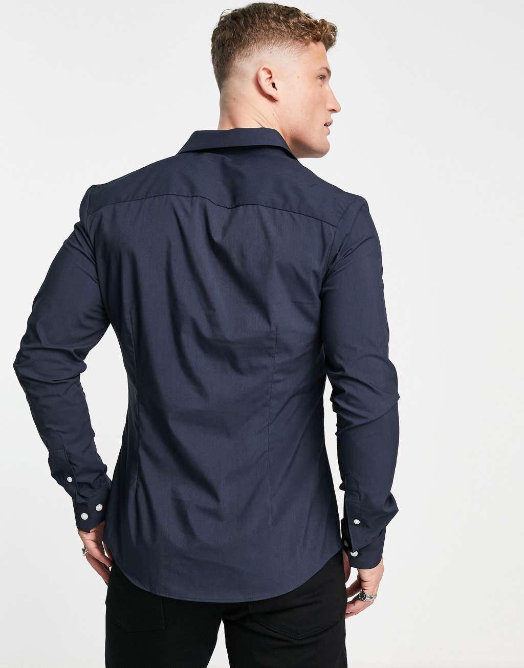 ASOS DESIGN stretch slim fit work shirt Product Image