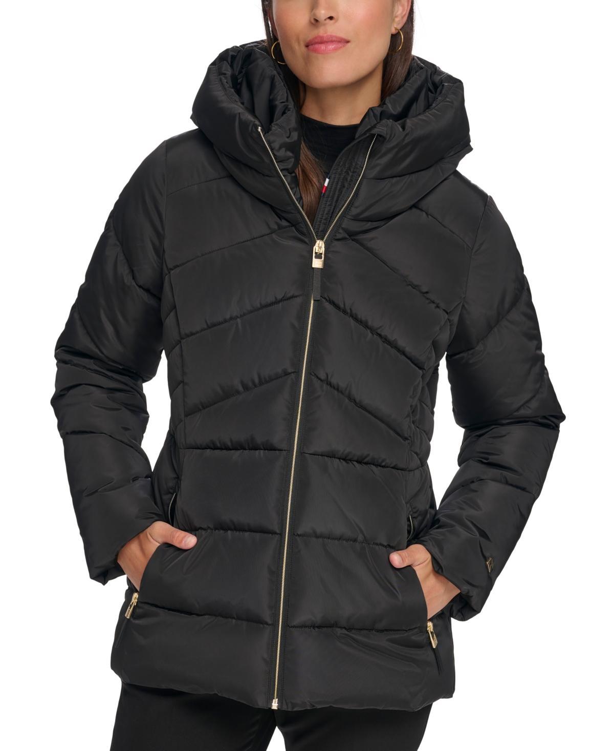 Tommy Hilfiger Womens Hooded Puffer Coat Product Image