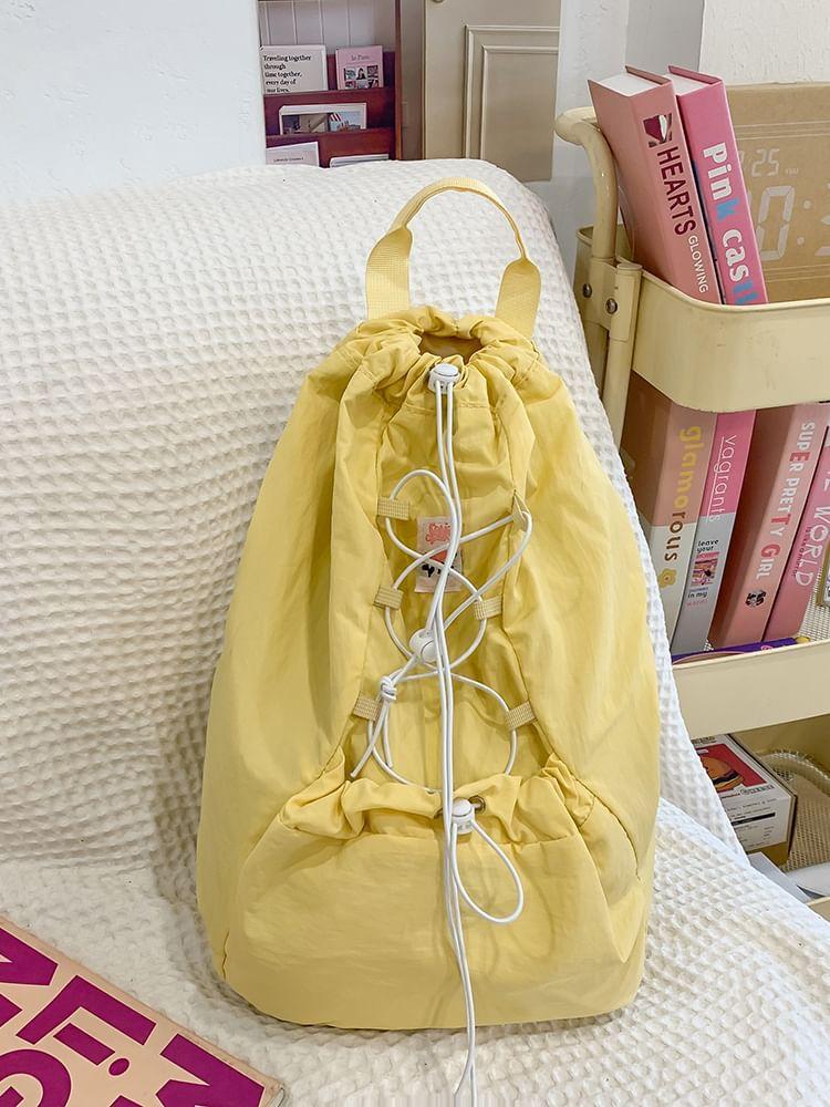 Plain Drawstring Nylon Backpack Product Image