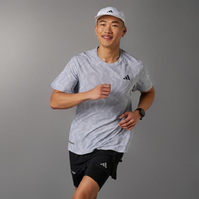 adidas Ultimate Engineered Running Tee Halo Silver L Mens Product Image