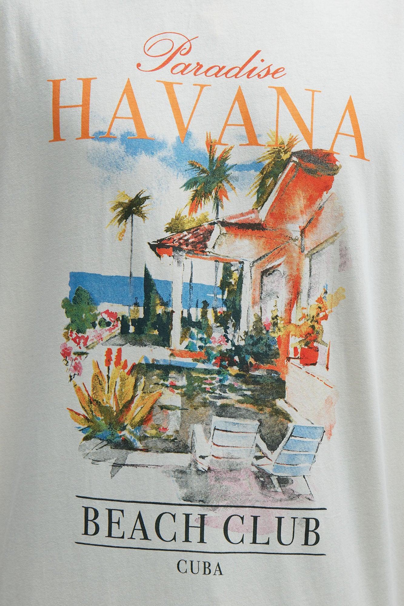 Havana Oversize Short Sleeve Tee - Cream Product Image