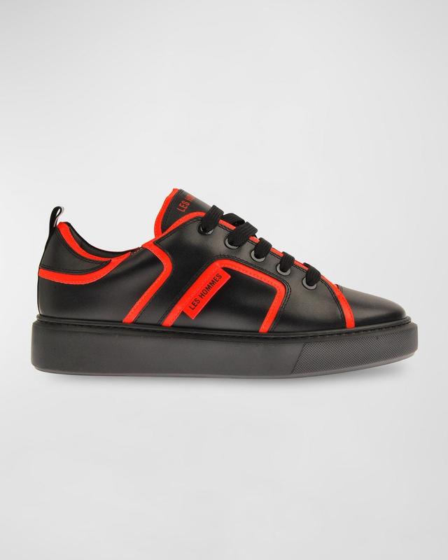 Mens Smooth Leather Low-Top Sneakers Product Image