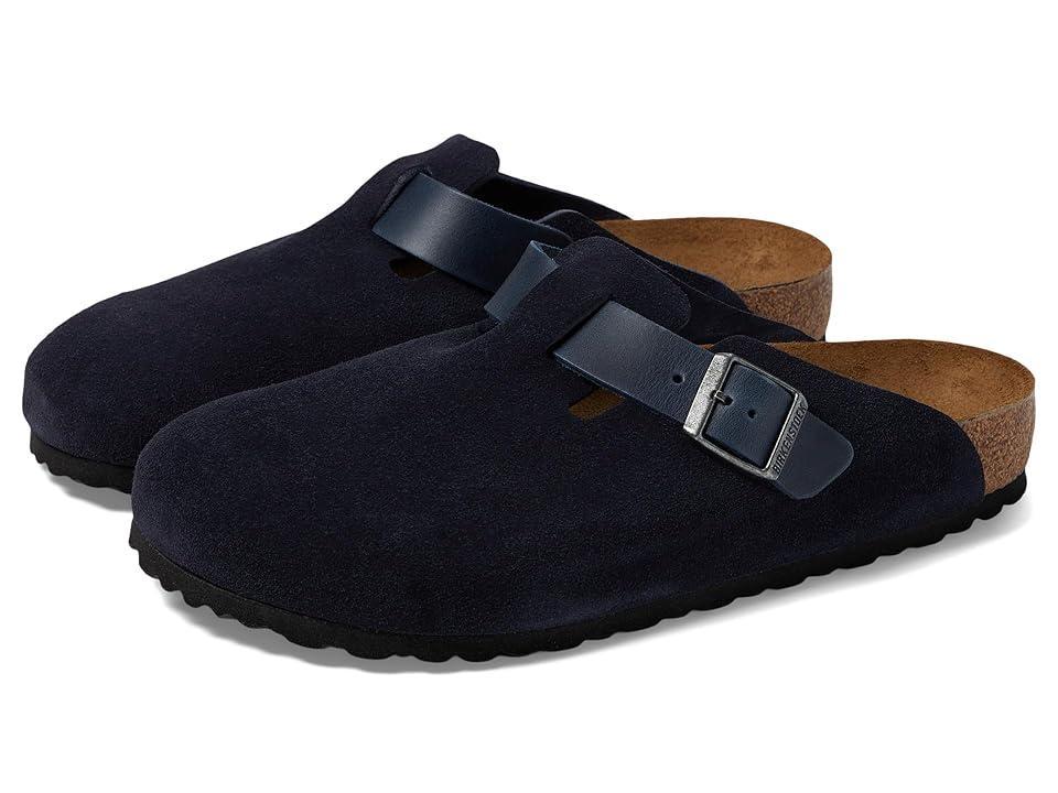 Birkenstock Boston - Suede/Oiled Leather (Midnight) Men's Sandals Product Image