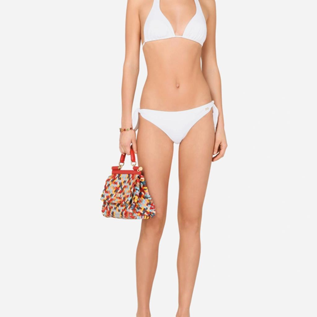 Side Tie Bikini Bottoms In White Product Image