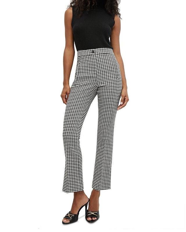 Veronica Beard Arte Houndstooth High Waist Slit Hem Flare Pants Product Image