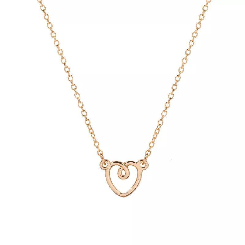 LC Lauren Conrad Gold Tone Open Heart Pendant Necklace, Womens Product Image