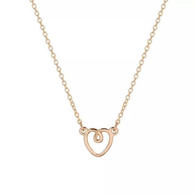 LC Lauren Conrad Gold Tone Open Heart Pendant Necklace, Womens Product Image