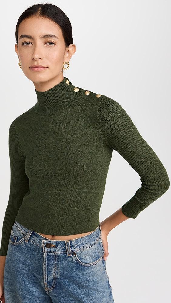 L'AGENCE Kamdyn Crop Mock Neck Top | Shopbop Product Image