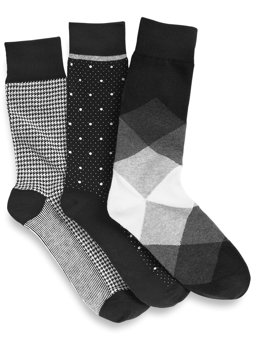 3 Pack Cotton Blend Sock - Black Multi Product Image