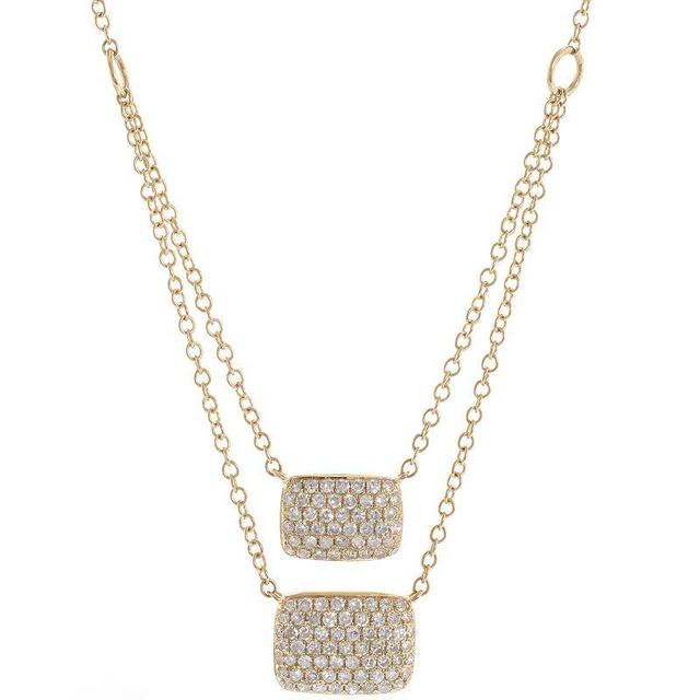 Luxle 14k Gold 1/4 Carat T.W. Diamond Double Strand Squares Necklace, Womens Product Image