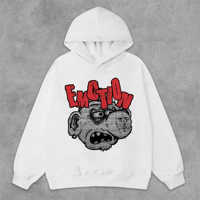 Vintage Cartoon Monster Graphic Print Hoodie Product Image