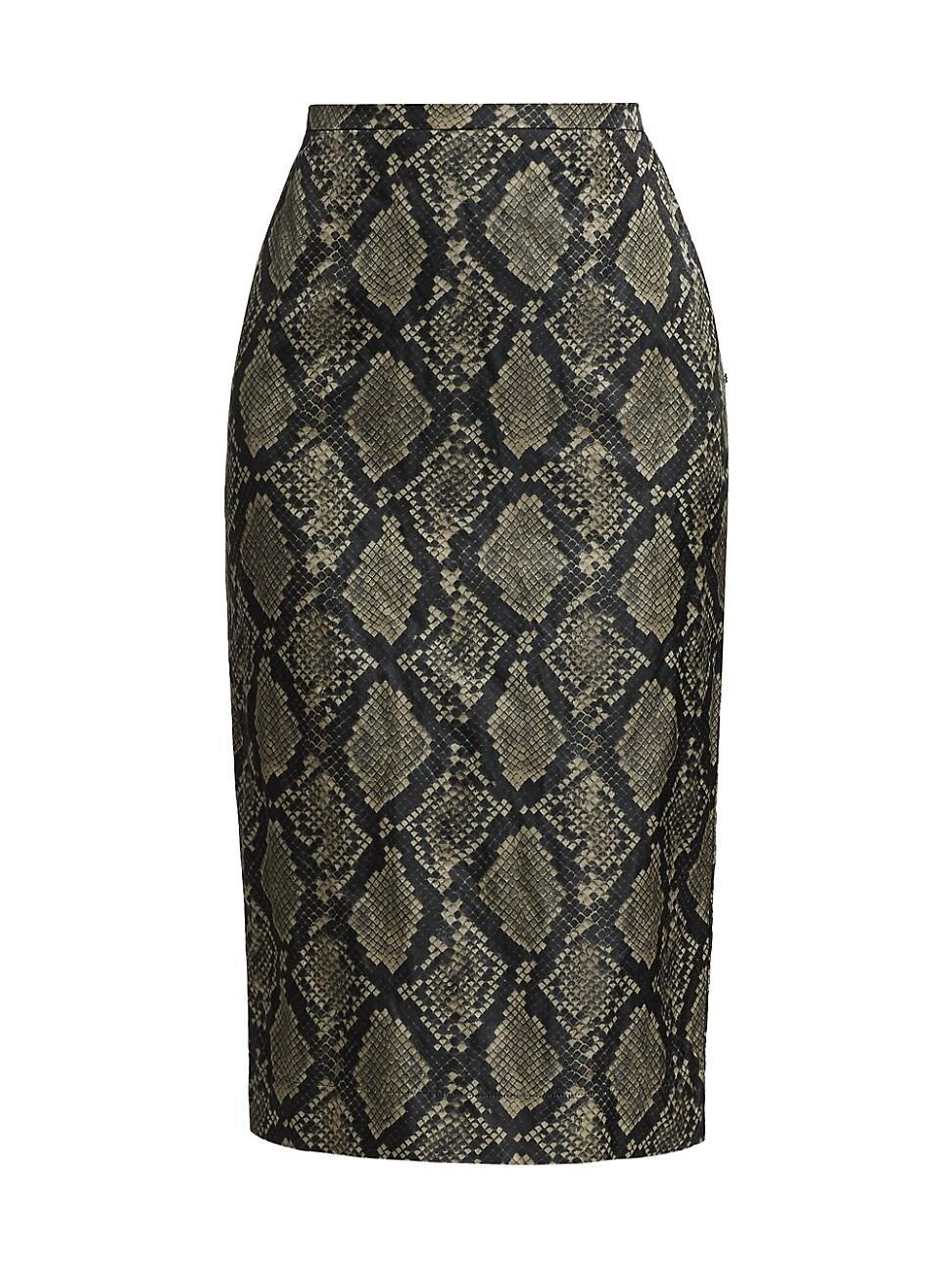 Womens Alcuno Python-Print Pencil Skirt product image