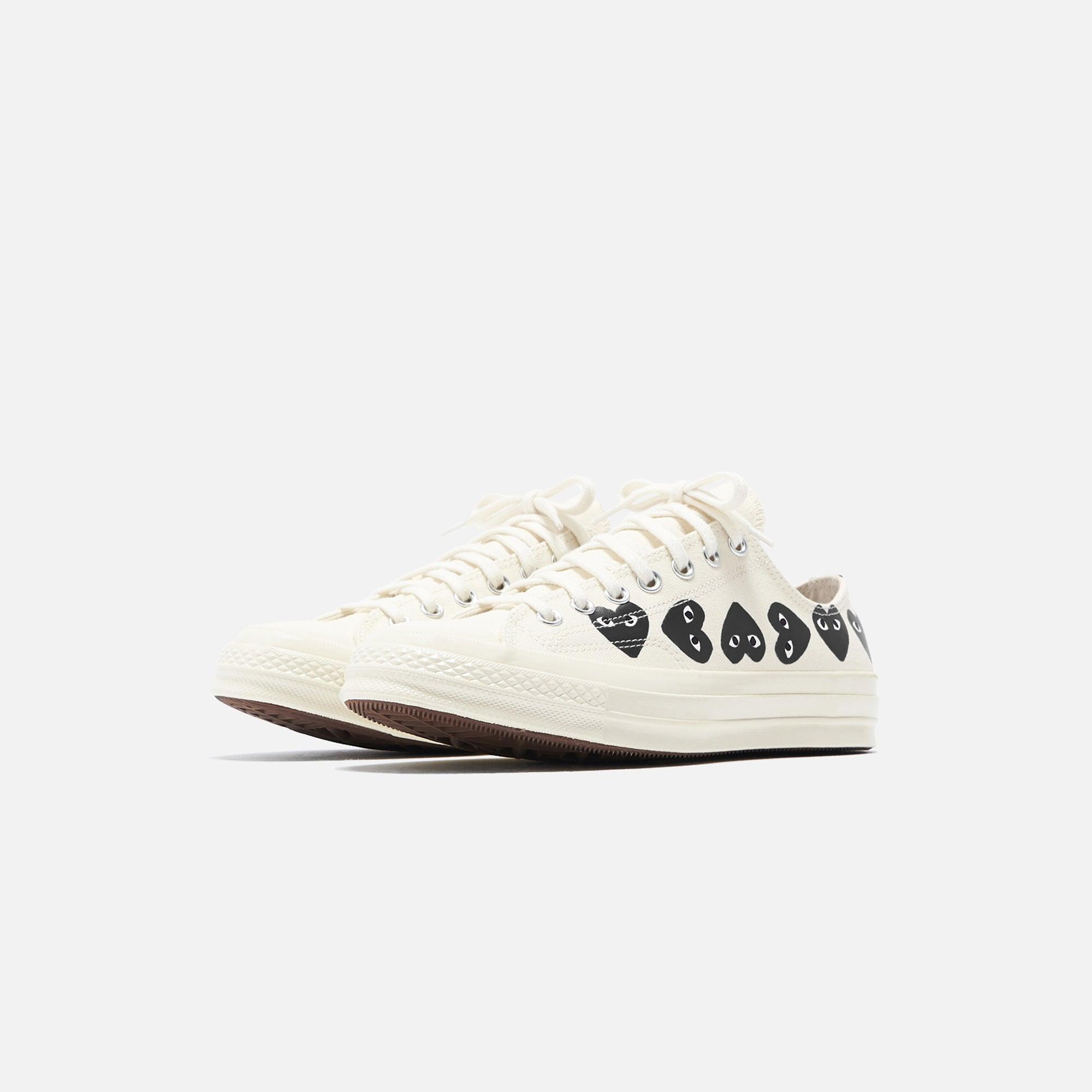 Comme Des Garçons Play x Converse Multi Heart Low Top - Beige / Black Male Product Image