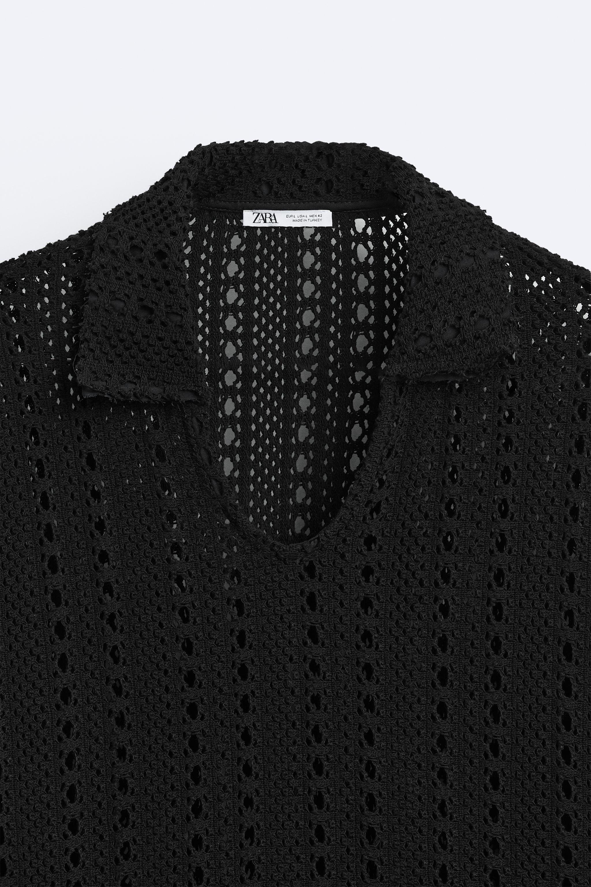 CROCHET KNIT POLO Product Image