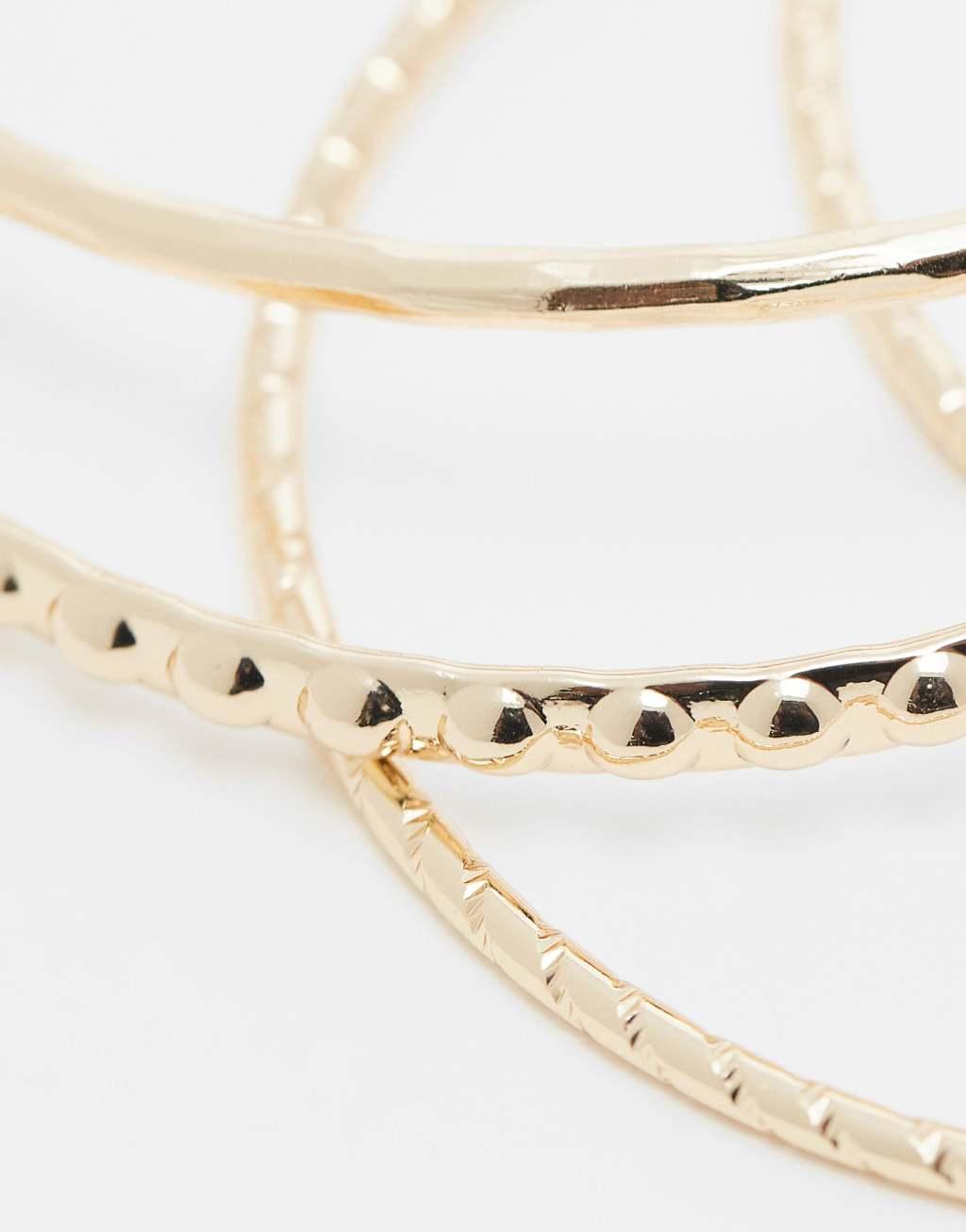 Weekday 5-pack bangle bracelets in gold Product Image