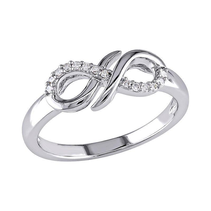 Stella Grace Sterling Silver Diamond Accent Infinity Ring, Womens White Product Image