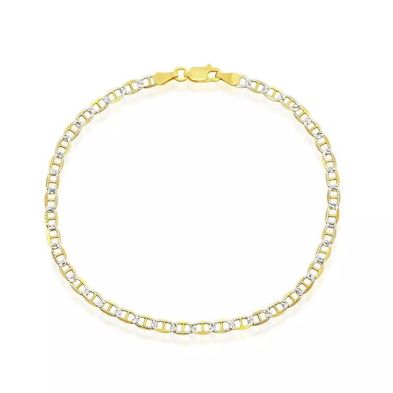 Argento Bella Sterling Silver Pave Marina Chain Bracelet, Womens Gold Tone Product Image