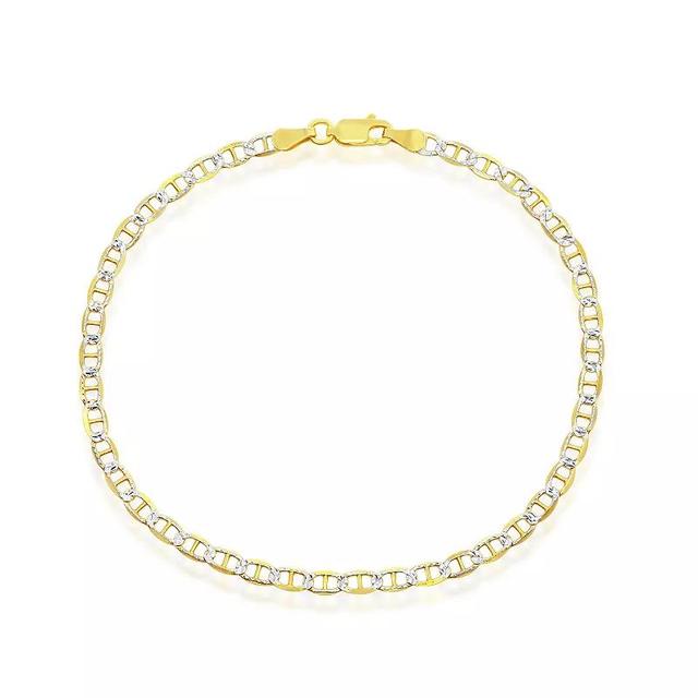 Argento Bella Gold Tone Sterling Silver Marina Chain Anklet, Womens Product Image