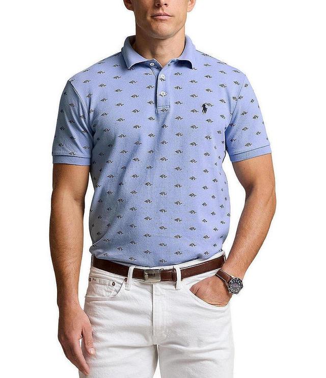 Polo Ralph Lauren Classic Fit Monogram Print Stretch Short Sleeve Polo Shirt Product Image