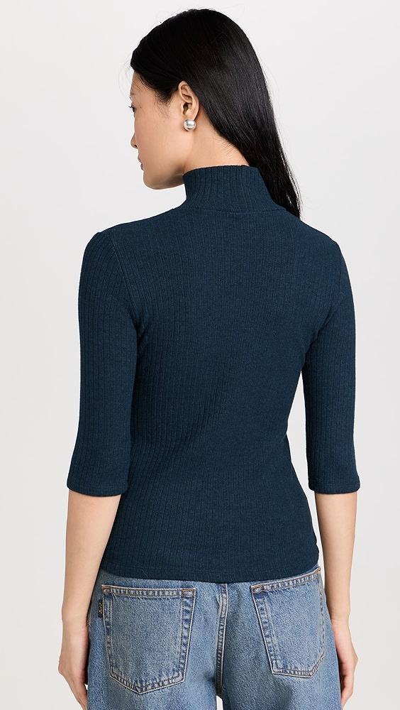 Vince Rib 3/4 Sleeve Turtleneck | Shopbop Product Image