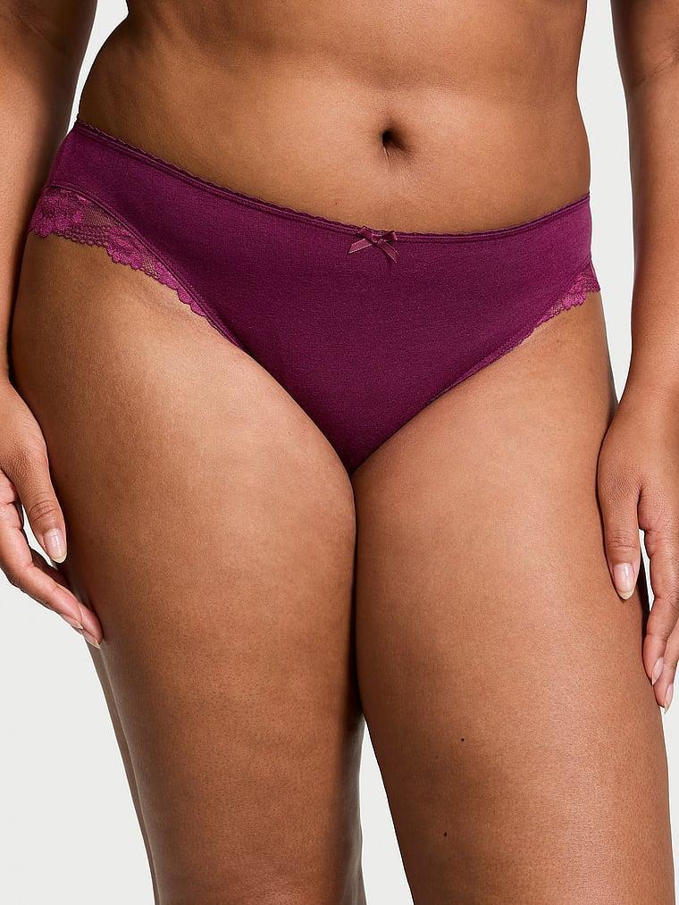 Stretch Cotton Lace-Trim Bikini Panty Product Image