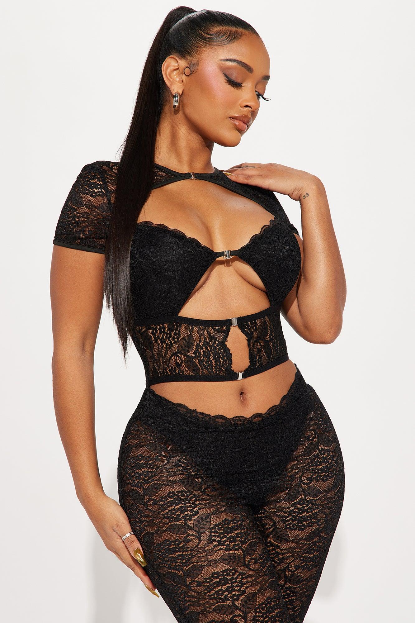 Nobody Like Me Lace Jumpsuit - Black Product Image