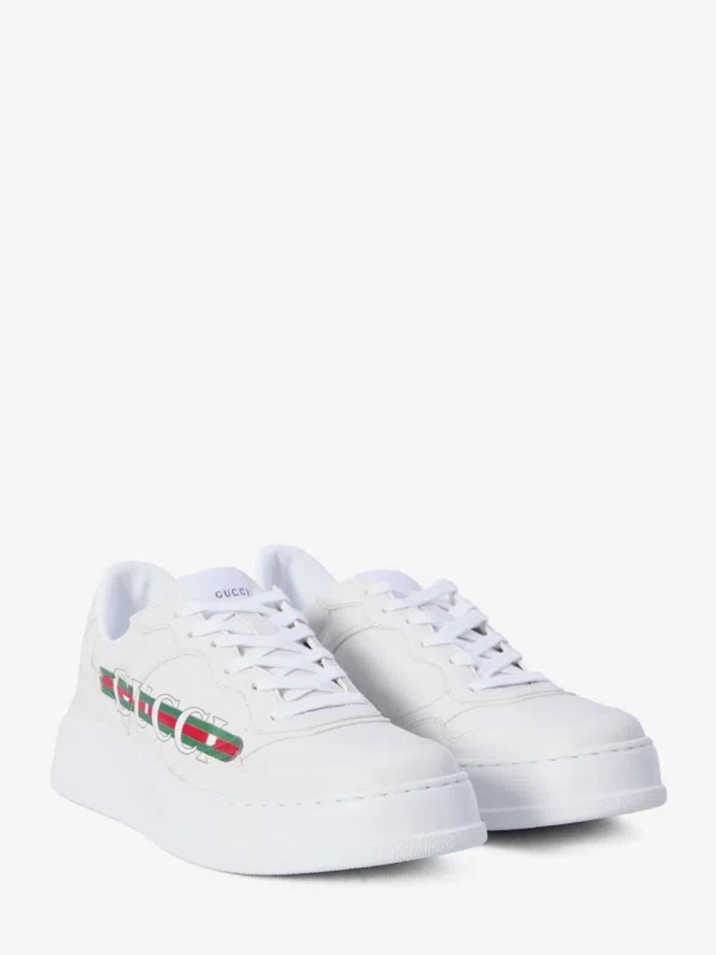 GUCCI Chunky White Sneaker With  Web Product Image