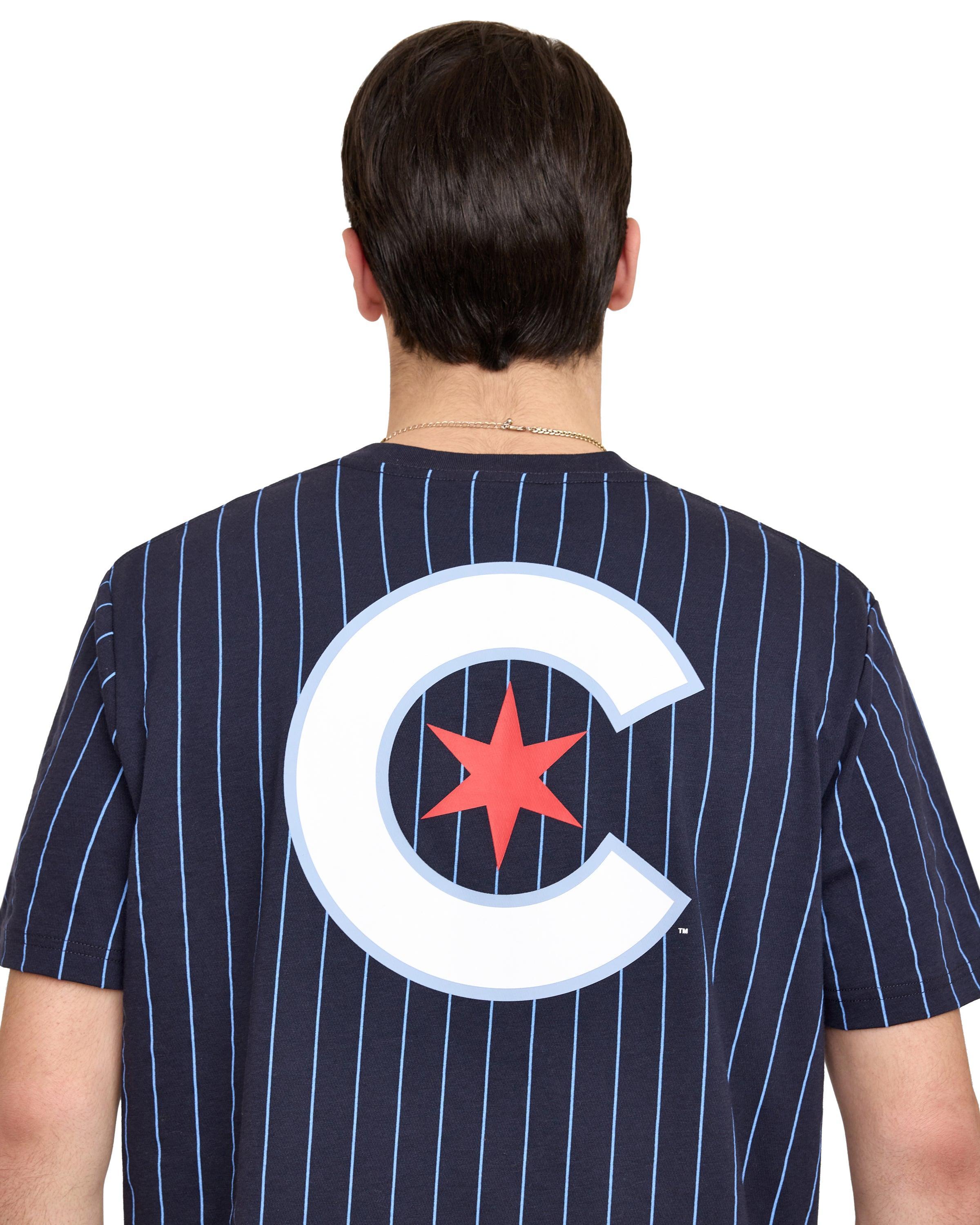 New York Yankees Throwback Pinstripe T-Shirt Male Product Image