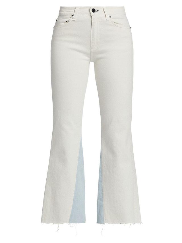 Womens The Geek Two-Tone Cropped Flare Jeans Product Image