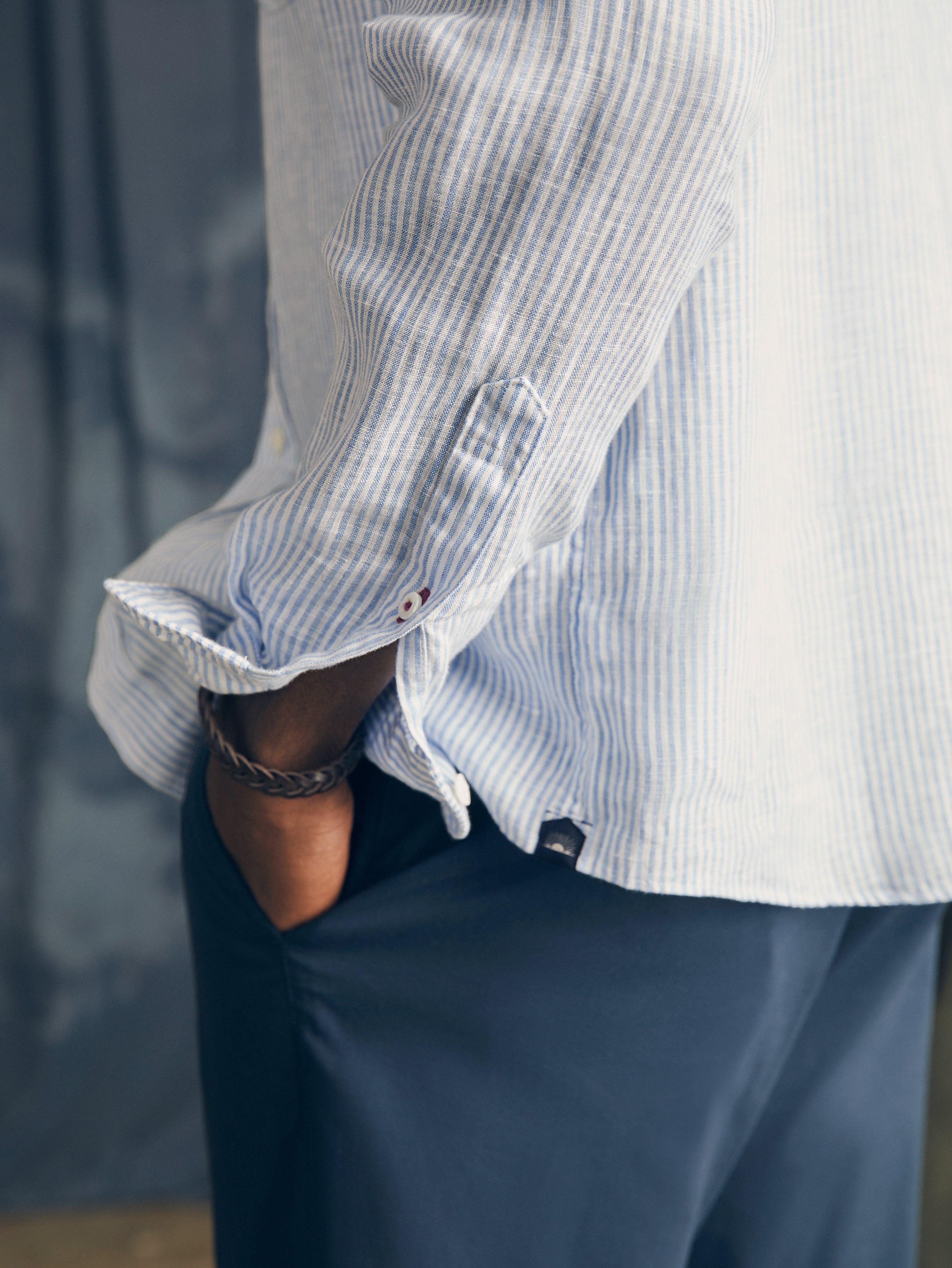 Laguna Linen Shirt - Summer Classic Stripe Male Product Image