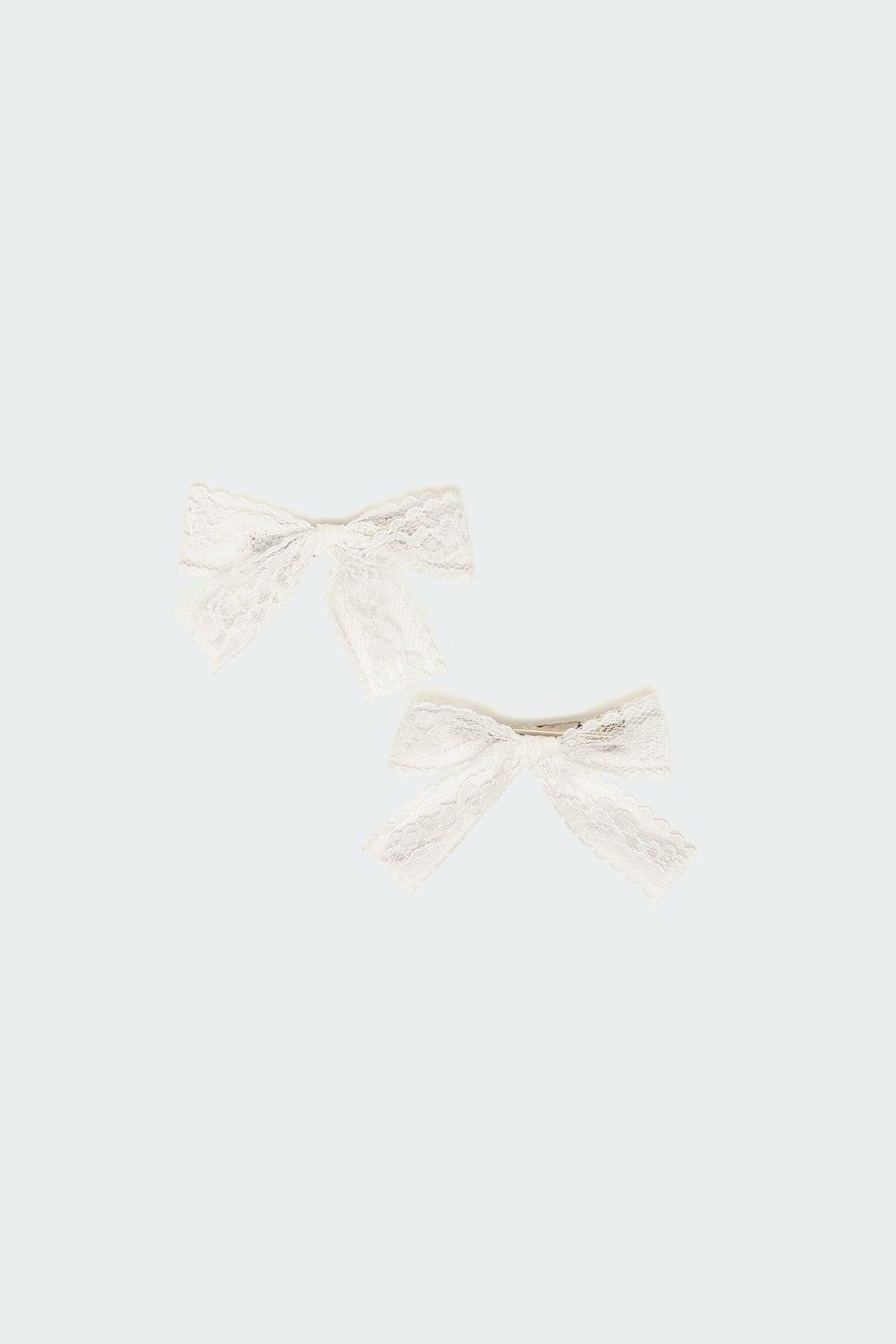 Lace Bow Hair Clip Pack Product Image