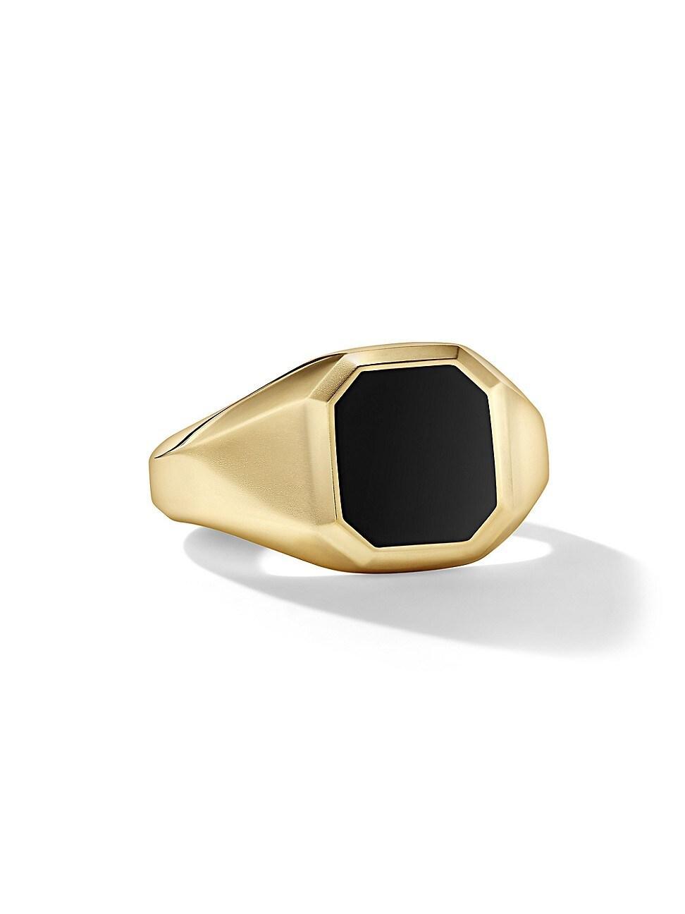 Mens Streamline Signet Ring in 18K Yellow Gold Product Image