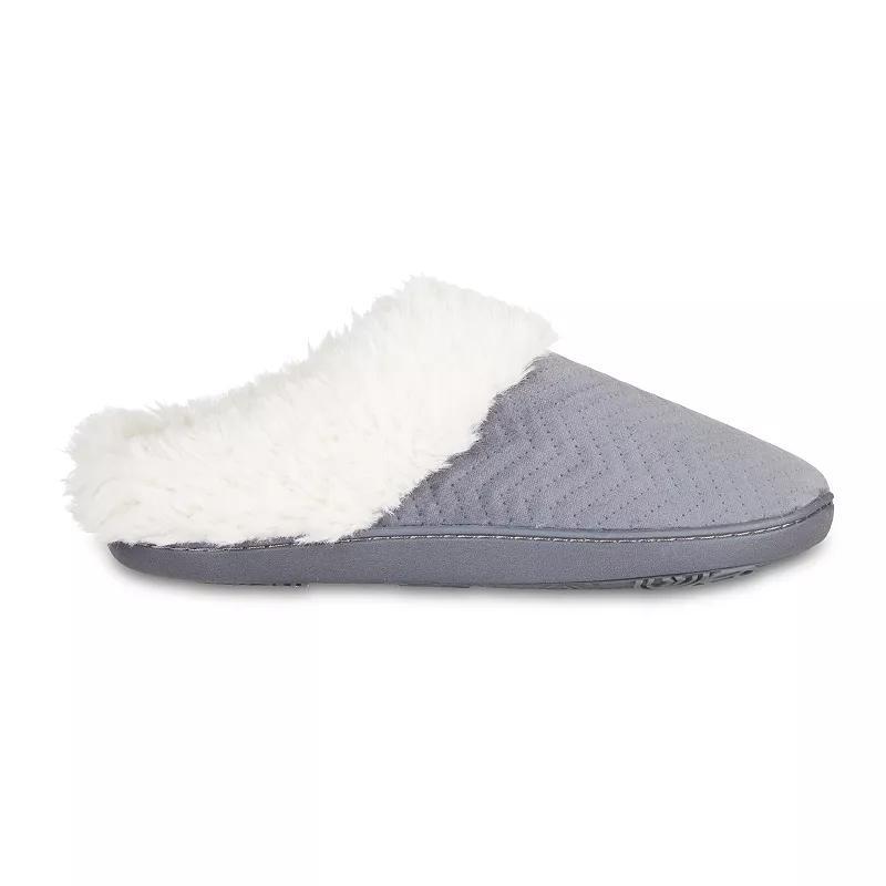 isotoner Louise Quilted Velour Womens Hoodback Slippers Product Image