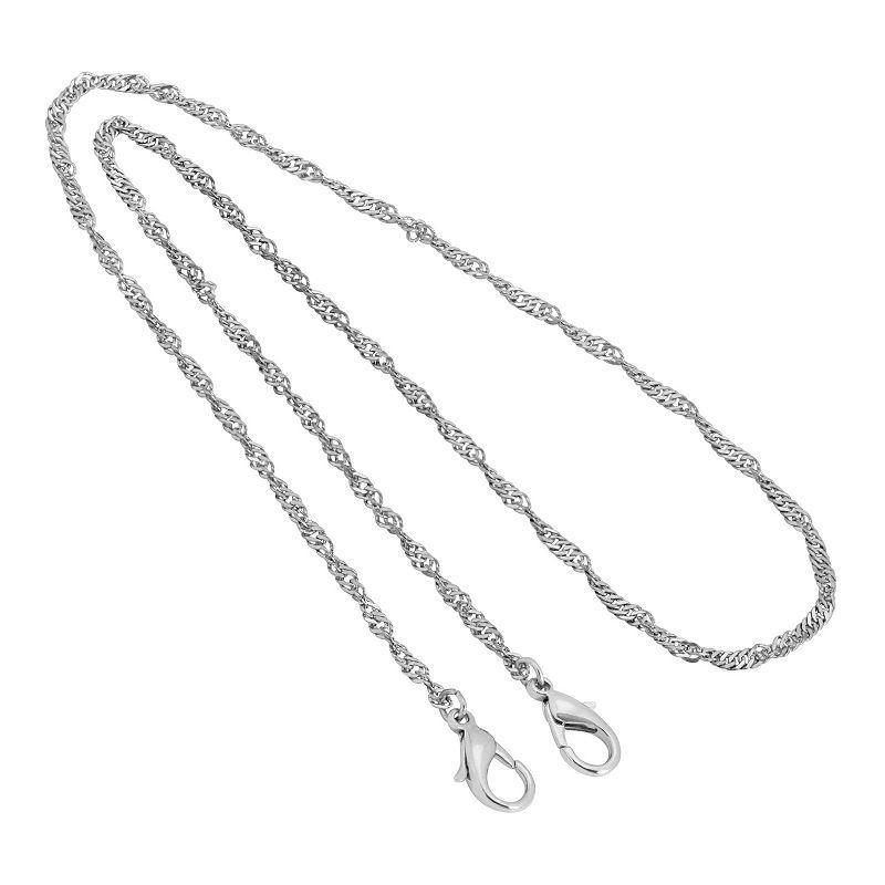 1928 Silver Tone Twisted Rope Chain Mask Holder, Womens Product Image