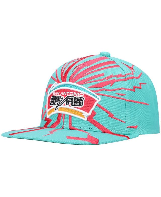 Mens Mitchell & Ness Teal San Antonio Spurs Hardwood Classics Earthquake Snapback Hat Product Image